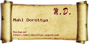 Mahl Dorottya névjegykártya